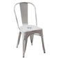 HomeRoots Four 33" Metal Side Chairs In Vintage White Finish
