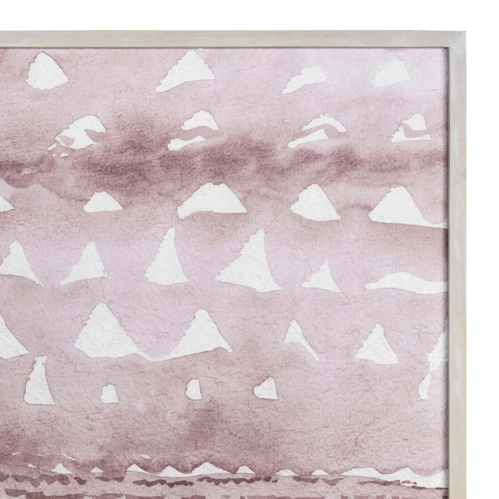 HomeRoots Framed Watercolor Pink Triangle Wall Art