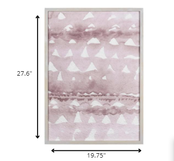 HomeRoots Framed Watercolor Pink Triangle Wall Art
