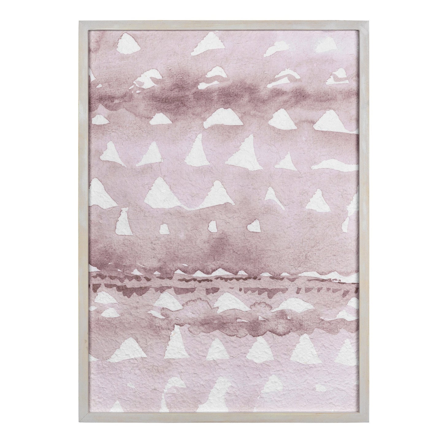HomeRoots Framed Watercolor Pink Triangle Wall Art