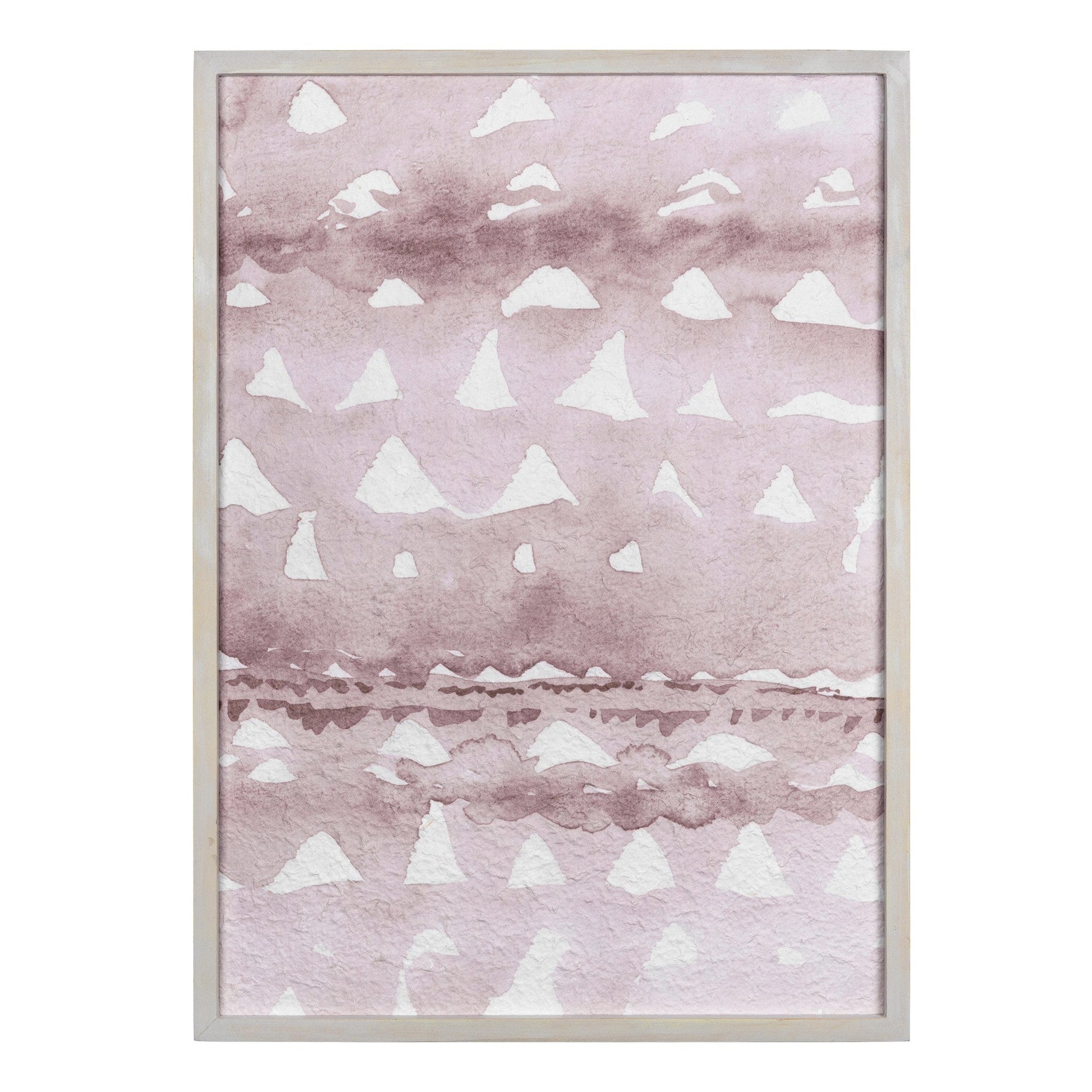HomeRoots Framed Watercolor Pink Triangle Wall Art