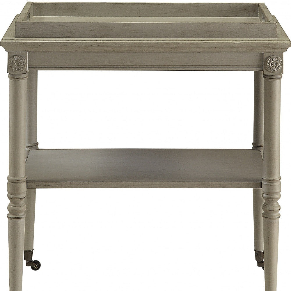 HomeRoots French Style Antique Slate Trolley Table