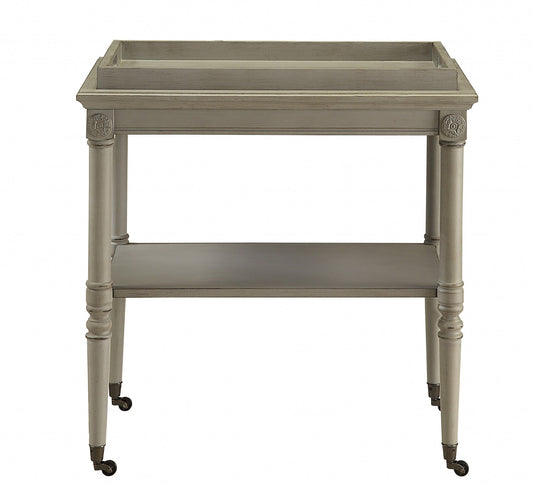 HomeRoots French Style Antique Slate Trolley Table