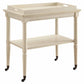 HomeRoots French Style Trolley Table in Antique White Finish