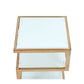 HomeRoots Frosted Glass 3 Tier Champagne End Table