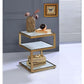 HomeRoots Frosted Glass 3 Tier Champagne End Table