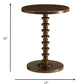 HomeRoots Fun Walnut Wood Pedestal End Table
