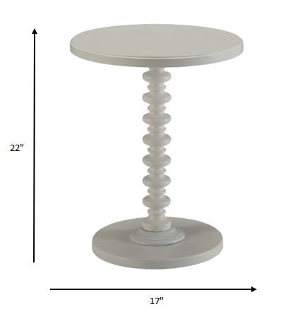 HomeRoots Fun White Wood Pedestal End Table