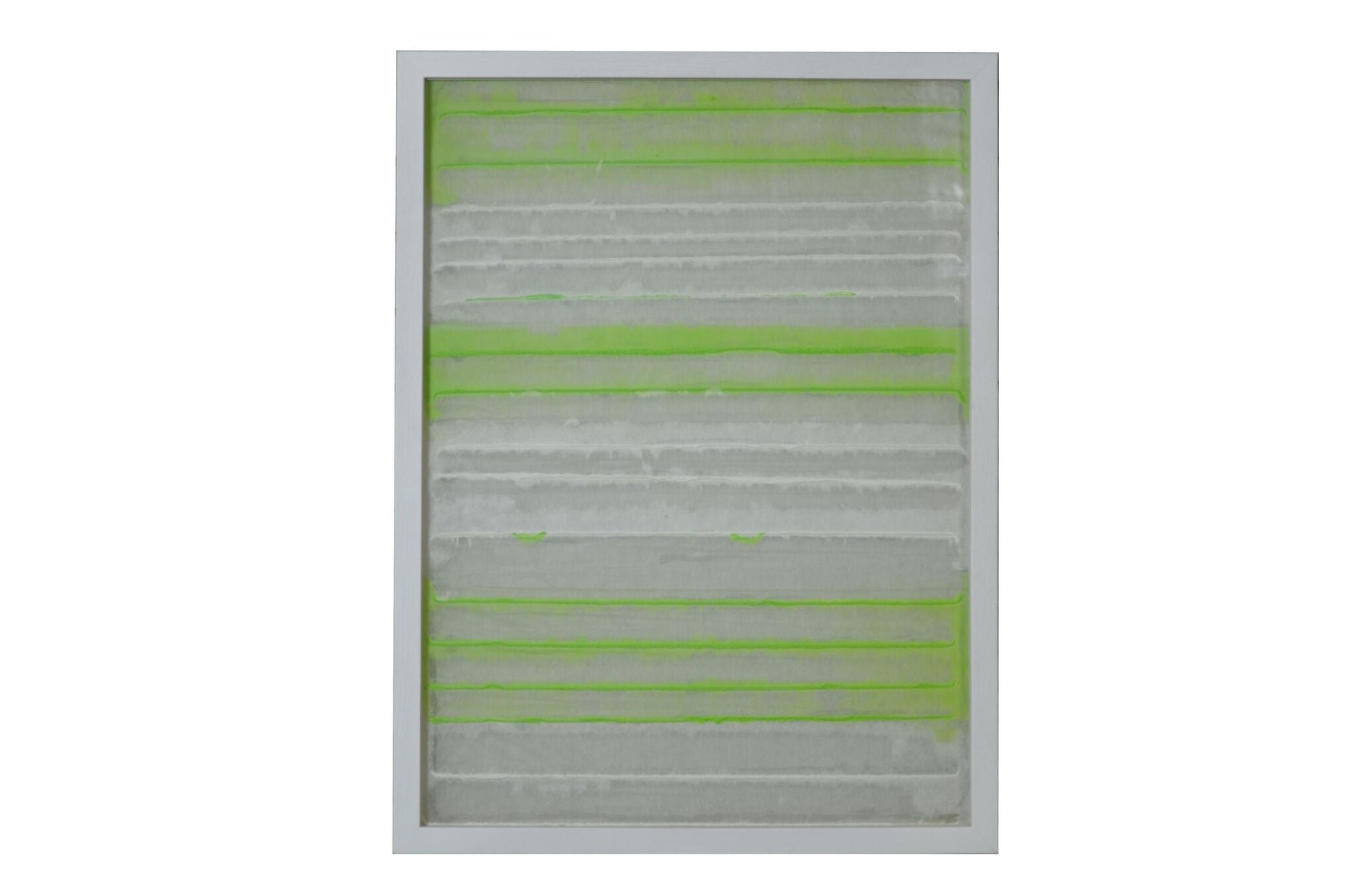 HomeRoots Fun White and Green Stripes Shadow Box Wall Art