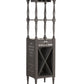 HomeRoots Fun Wine Antique Gray Wine Bar Cabinet