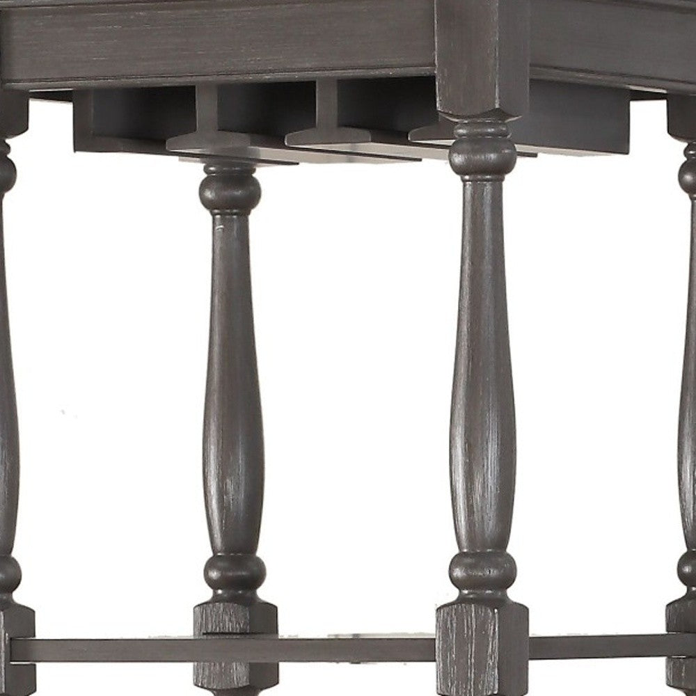 HomeRoots Fun Wine Antique Gray Wine Bar Cabinet