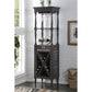 HomeRoots Fun Wine Antique Gray Wine Bar Cabinet