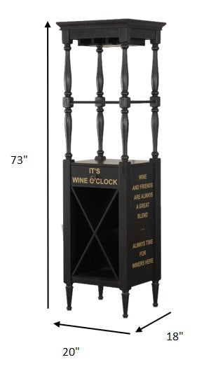 HomeRoots Fun Wine Black Wine Bar Cabinet