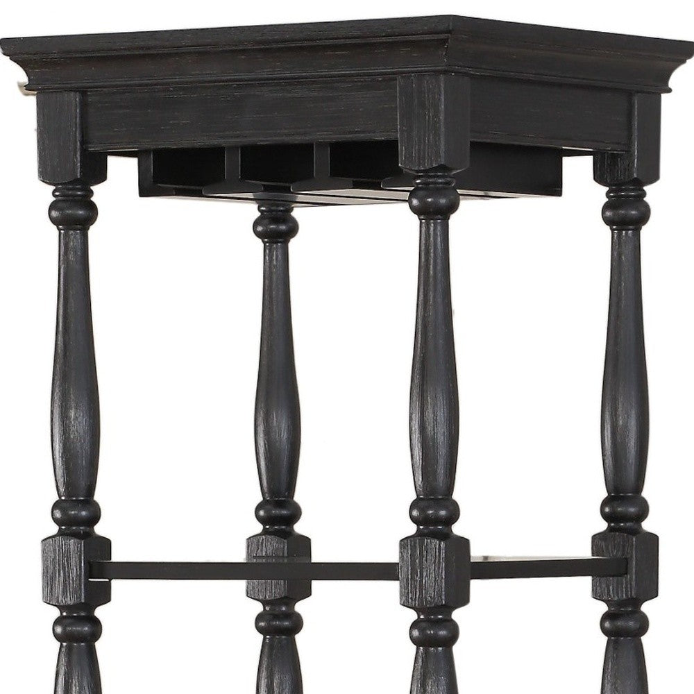 HomeRoots Fun Wine Black Wine Bar Cabinet