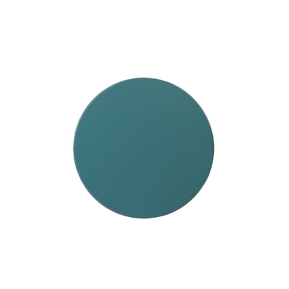 HomeRoots Fun Wood Pedestal End Table in Teal Finish