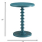 HomeRoots Fun Wood Pedestal End Table in Teal Finish