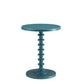 HomeRoots Fun Wood Pedestal End Table in Teal Finish