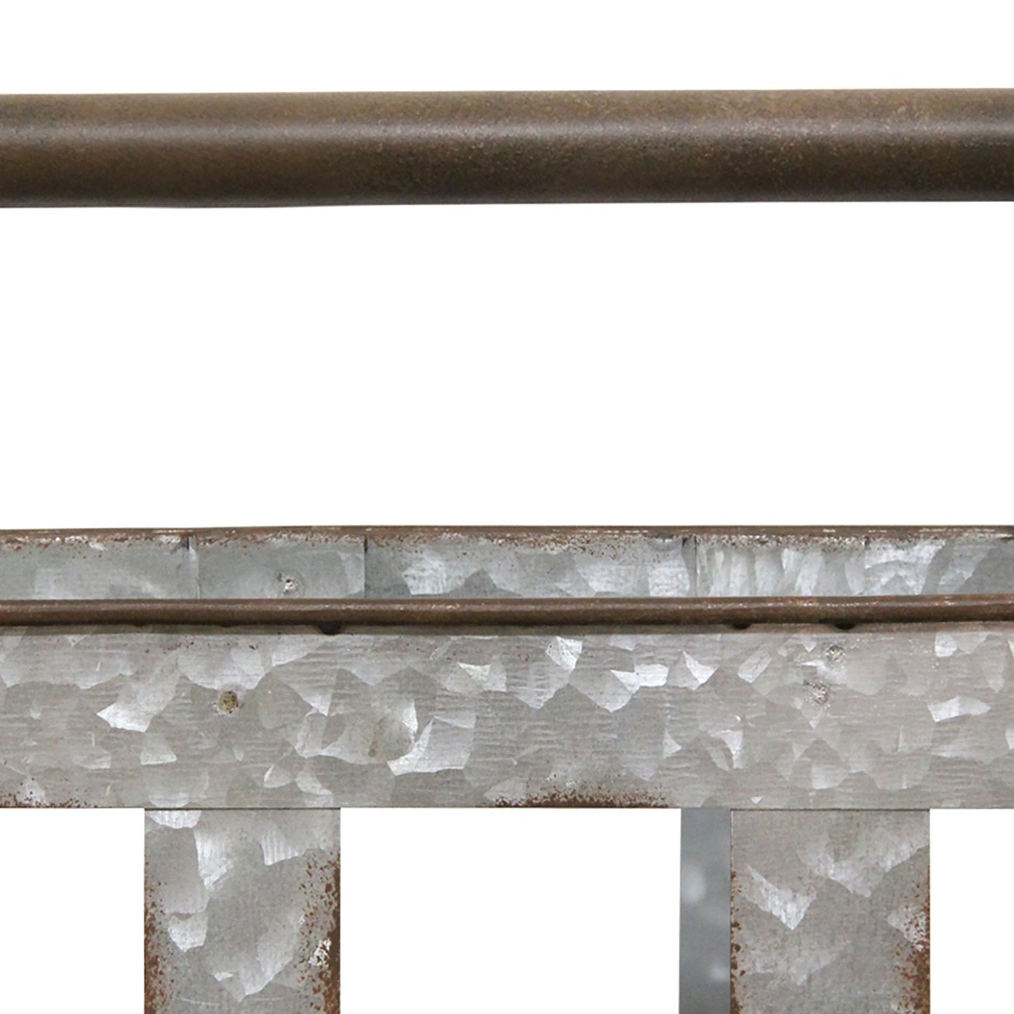 HomeRoots Galvanized Handcrafted Metal Wall Hanging Basket