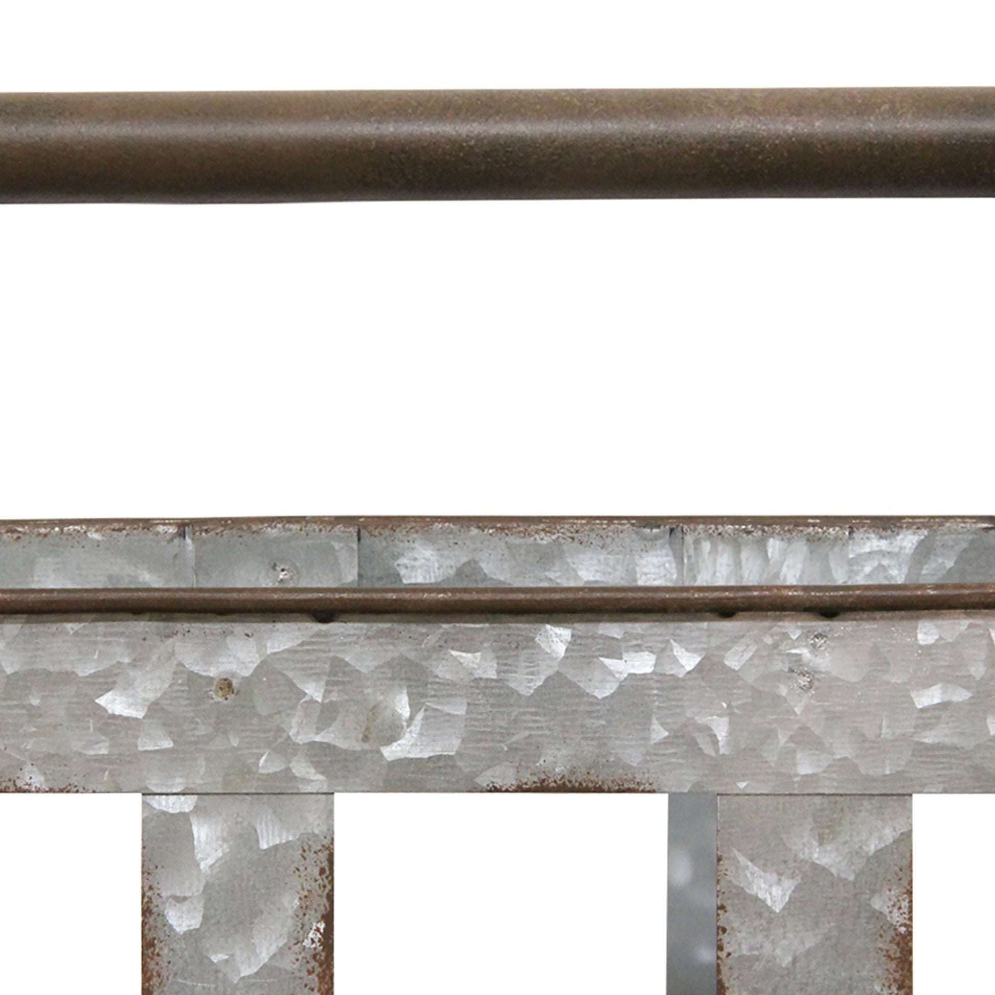 HomeRoots Galvanized Handcrafted Metal Wall Hanging Basket