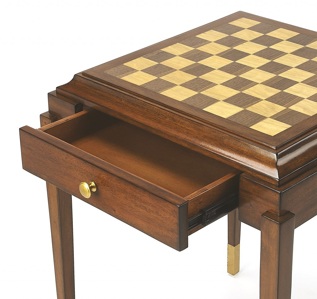 HomeRoots Game Table With Antique Cherry Finish