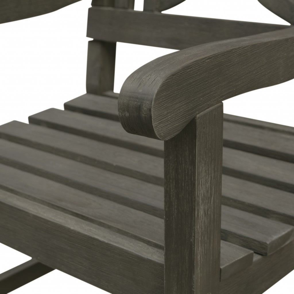 HomeRoots Garden Armchair With Distressed Grey Finish
