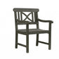 HomeRoots Garden Armchair With Distressed Grey Finish