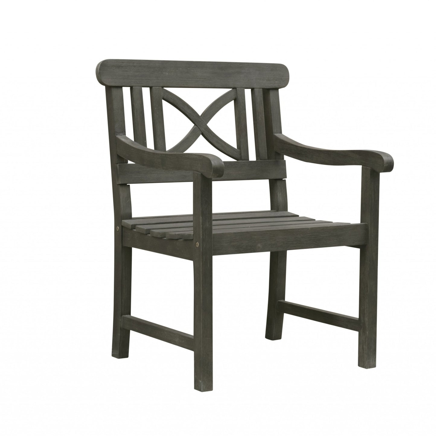 HomeRoots Garden Armchair With Distressed Grey Finish