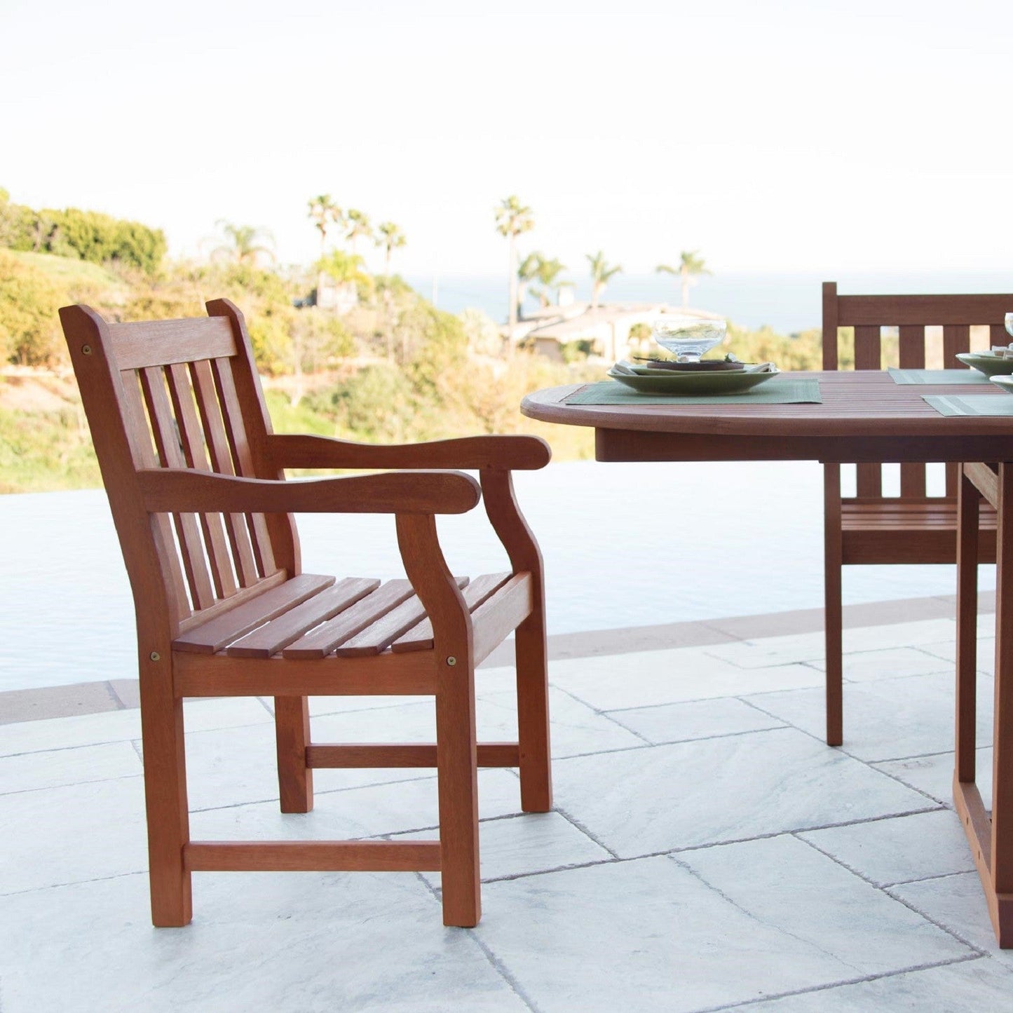 HomeRoots Garden Armchair in Brown Finish