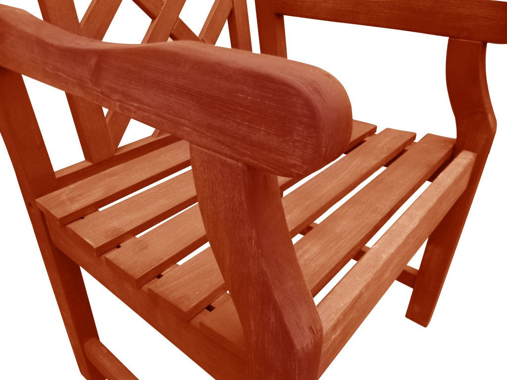 HomeRoots Garden Armchair in Brown Finish