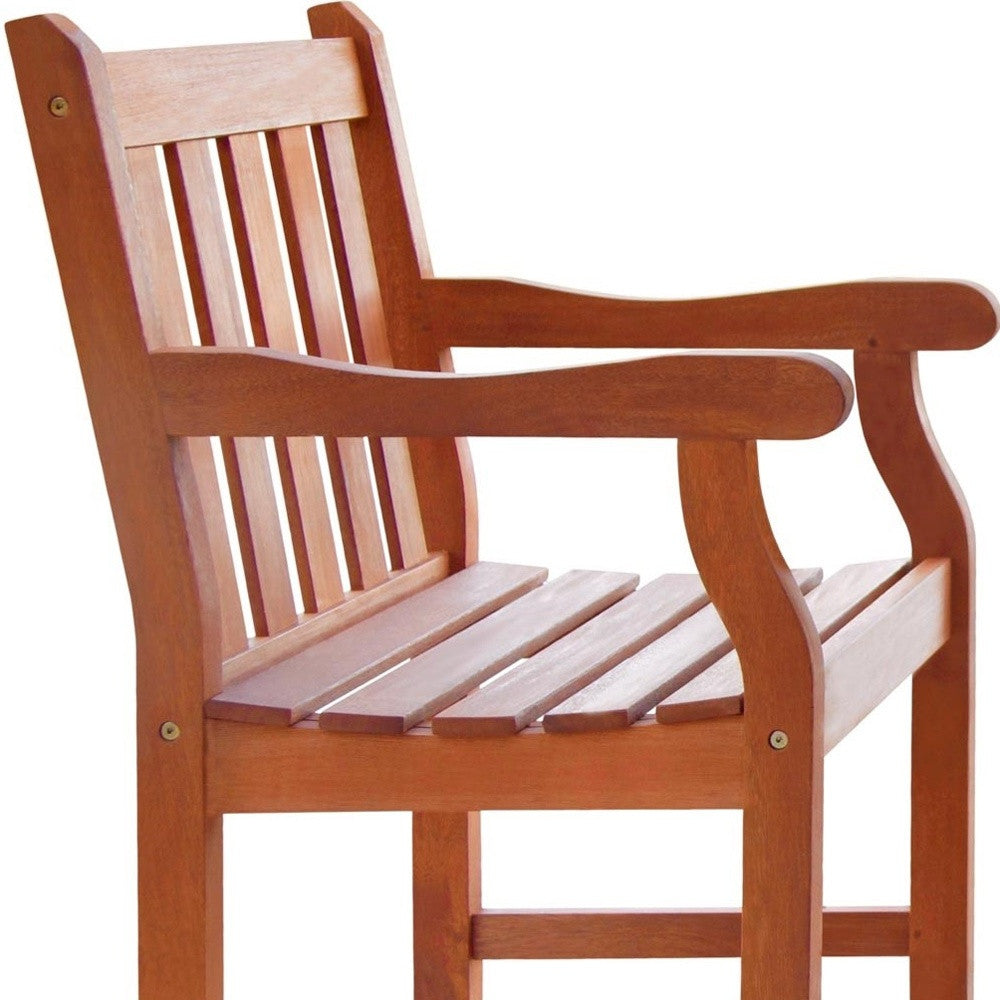 HomeRoots Garden Armchair in Brown Finish