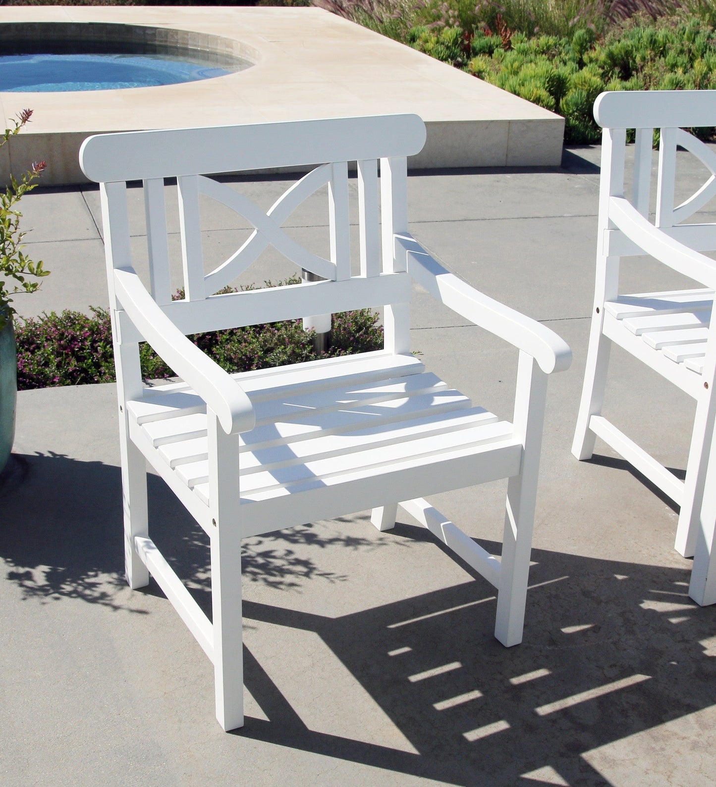 HomeRoots Garden Armchair in White Finish