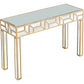 HomeRoots Geometric Console Table in Gold Finish