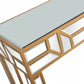 HomeRoots Geometric Console Table in Gold Finish