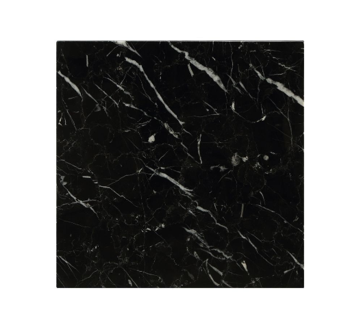 HomeRoots Geometric End Table With Black Marble Top and Gold Finish