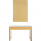 HomeRoots Geometric Mirror and Console Table in Gold Finish
