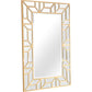 HomeRoots Geometric Mirror and Console Table in Gold Finish