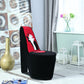 HomeRoots Glam Black and Red Contempo Lady Faux Suede High Heel Shoe Shaped Storage Chair