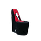 HomeRoots Glam Black and Red Contempo Lady Faux Suede High Heel Shoe Shaped Storage Chair