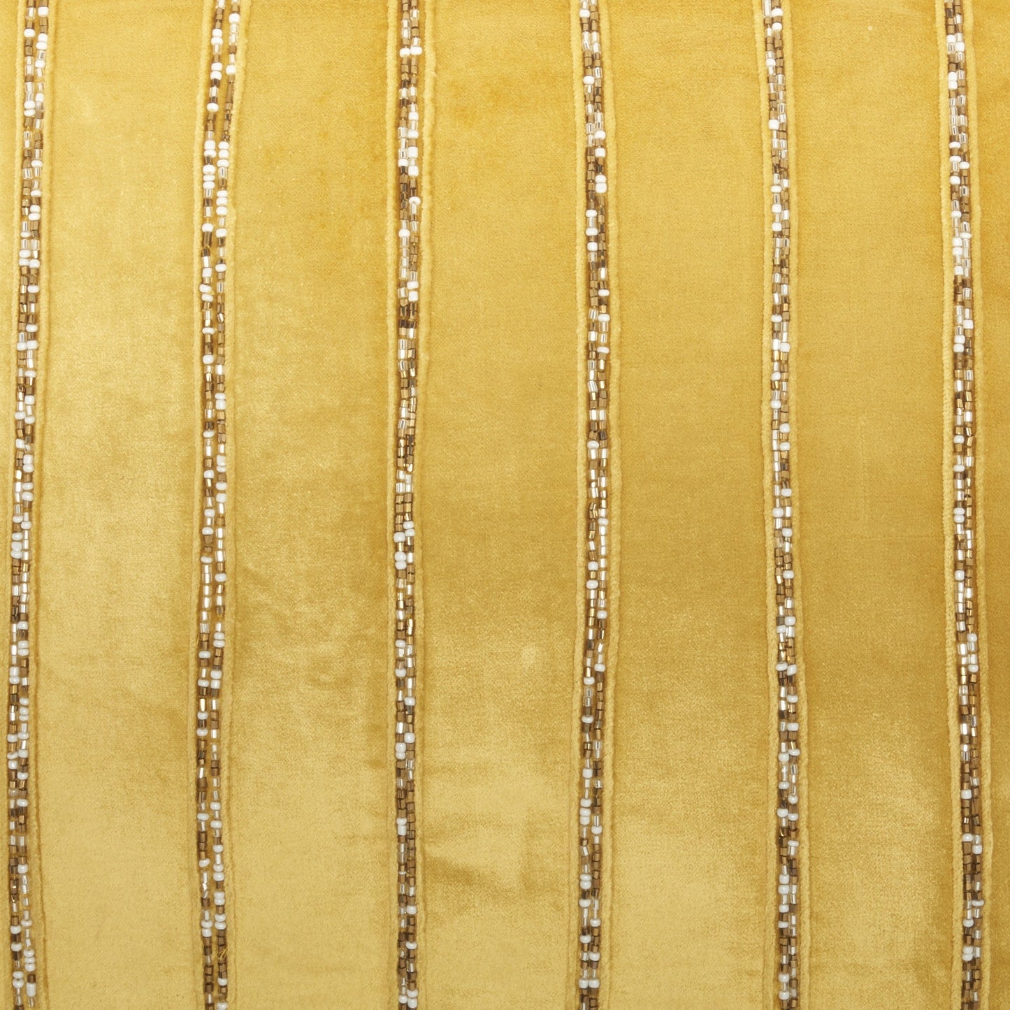 HomeRoots Glam Gold and Gold Accent Throw Pillow with Beaded Details