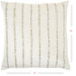 HomeRoots Glam Ivory and Gold Accent Throw Pillow with Beaded Details