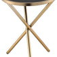 HomeRoots Glamorous Black and Gold Glass Top Side Table