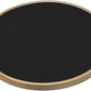 HomeRoots Glamorous Black and Gold Glass Top Side Table