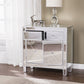 HomeRoots Glamorous Mirrored Bling 2 Door Storage Accent Cabinet