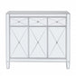 HomeRoots Glamorous Mirrored Bling Three Door Accent Cabinet