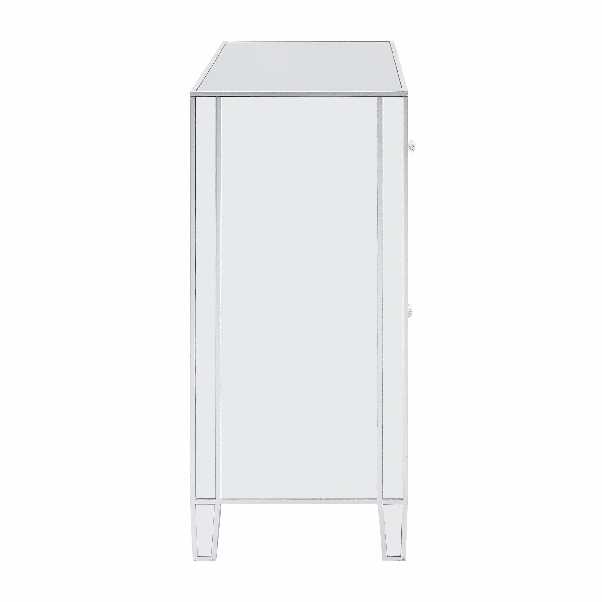 HomeRoots Glamorous Mirrored Bling Three Door Accent Cabinet