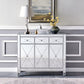 HomeRoots Glamorous Mirrored Bling Three Door Accent Cabinet