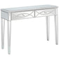HomeRoots Glass Mirror Console Table With Silver Finish