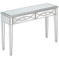HomeRoots Glass Mirror Console Table With Silver Finish