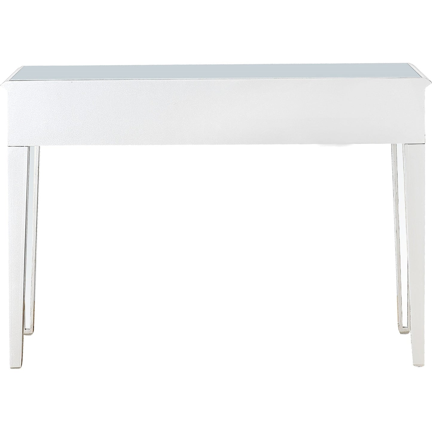 HomeRoots Glass Mirror Console Table With Silver Finish