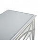 HomeRoots Glass Mirror Console Table With Silver Finish